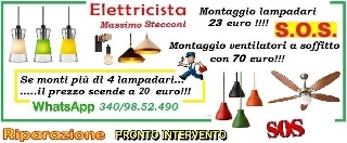zoom immagine (Costo montaggio lampadario da elettricista Roma)